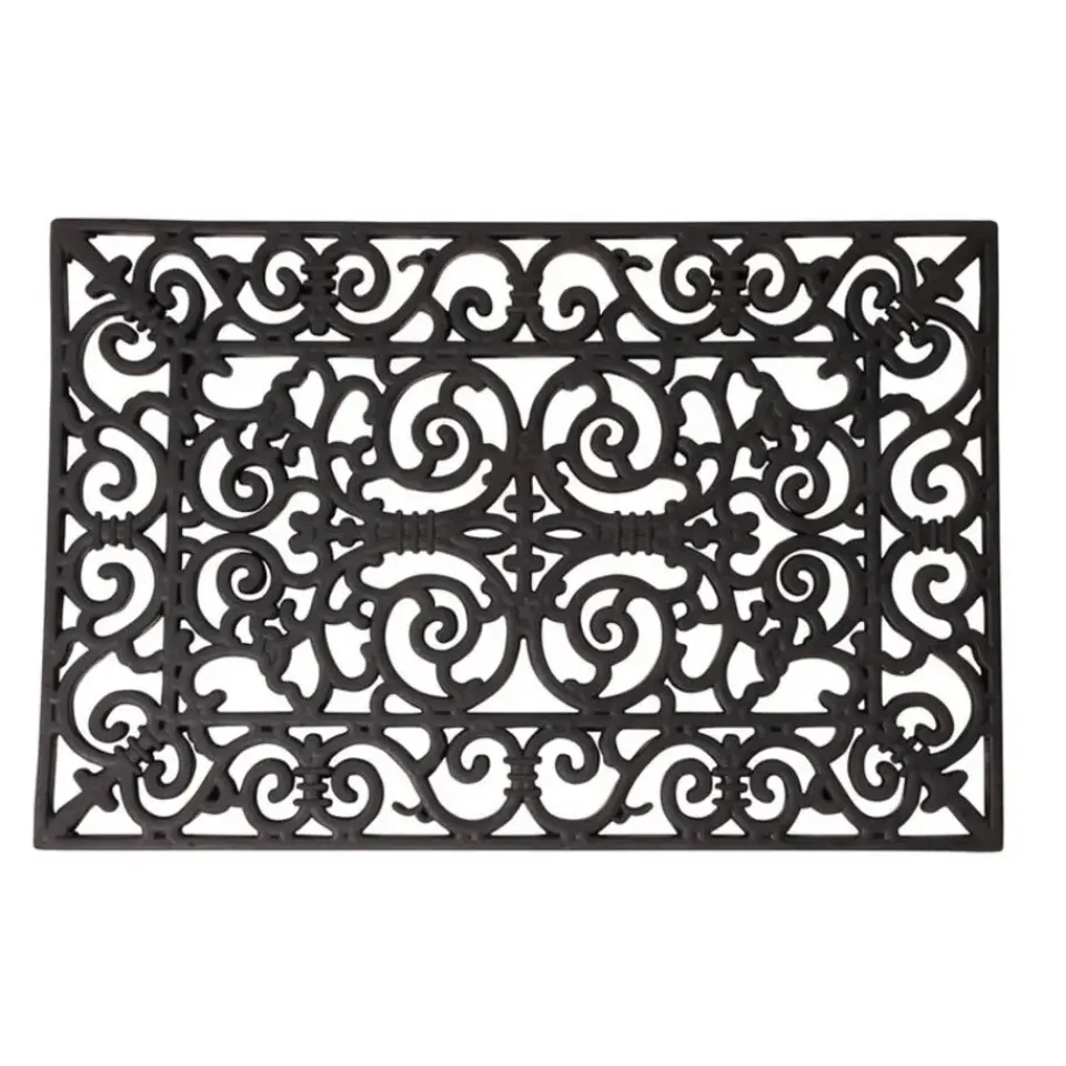 Esschert Design Deurmat Rubber - zwart - klassiek - 60 x 40 cm Discount