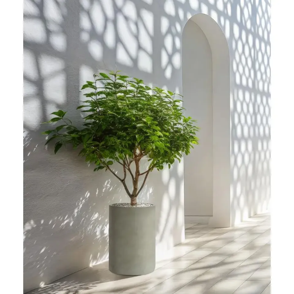 Leen Bakker EUCOMMIA - Bloempot - Grijs - MgO New