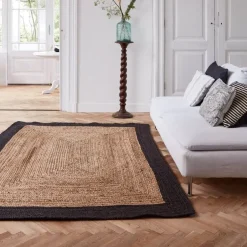 Eva Interior Eva Interieur Vloerkleed Jute - Naturel/Antraciet - 190x290 Online