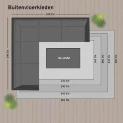 Eva Interior Buiten vloerkleed - Sage- Zwart - 200x290 cm Sale