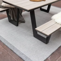 Eva Interior Buitenkleed Border grijs/wit - 340 x 240 cm Outlet