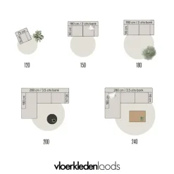 Eva Interior rond vintage Vloerkleed Bloom geel - 100 x 100 cm Hot