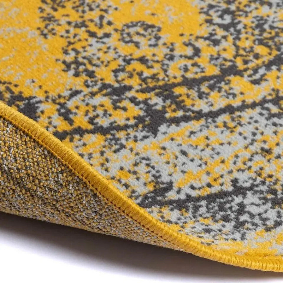 Eva Interior rond vintage Vloerkleed Bloom geel - 100 x 100 cm Hot