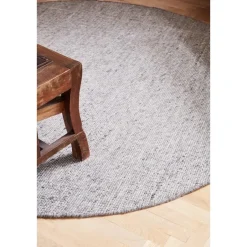 Eva Interior Rond vloerkleed wol Antraciet - Cobble Stone - 180 x 180 cm Clearance