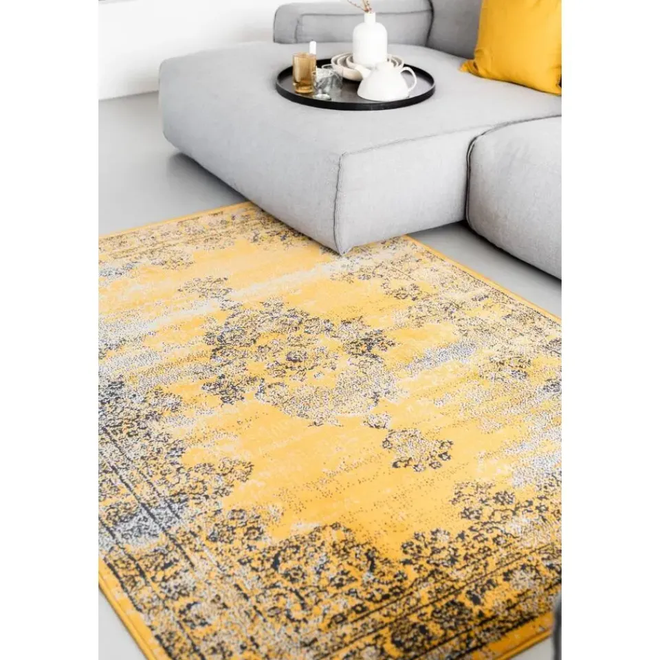 Eva Interior vintage Vloerkleed Bloom Geel - 270 x 185 cm Best