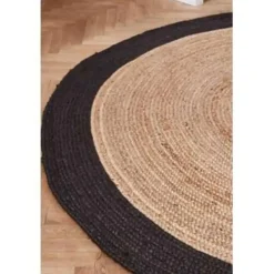 Eva Interior Vloerkleed Jute Rond - Naturel/Antraciet - 160 Ø Sale