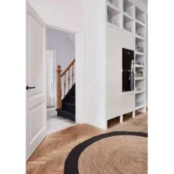 Eva Interior Vloerkleed Jute Rond - Naturel/Antraciet - 160 Ø Sale