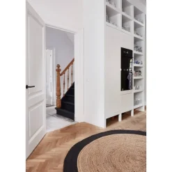 Eva Interior Vloerkleed Jute Rond - Naturel/Antraciet - 160 Ø Sale