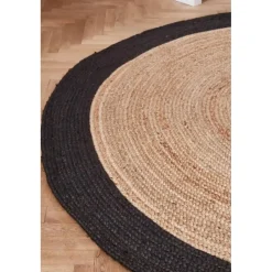Eva Interior Vloerkleed Jute Rond - Naturel/Antraciet - 180 Ø Online