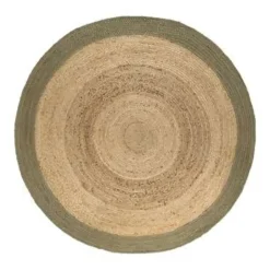 Eva Interior Vloerkleed Jute Rond - Naturel/Groen - 160 Ø Discount