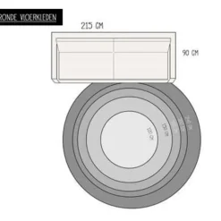 Eva Interior Vloerkleed Jute Rond - Naturel/Groen - 120 Ø Best