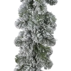 Everlands Dennenslinger - groen -met sneeuw - 270 cm -20 cm breed Best