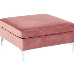 Beliani EVJA - Ottomaan - Roze - Fluweel Outlet