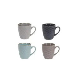 Excellent Houseware Bekers koffiekopjes - 4x - gekleurd - 300 ml Outlet