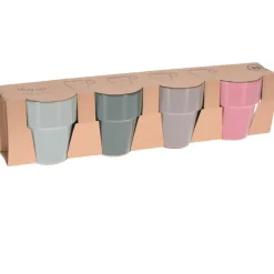 Excellent Houseware Gekleurde bekers/koffiekopjes - 4-delig Hot