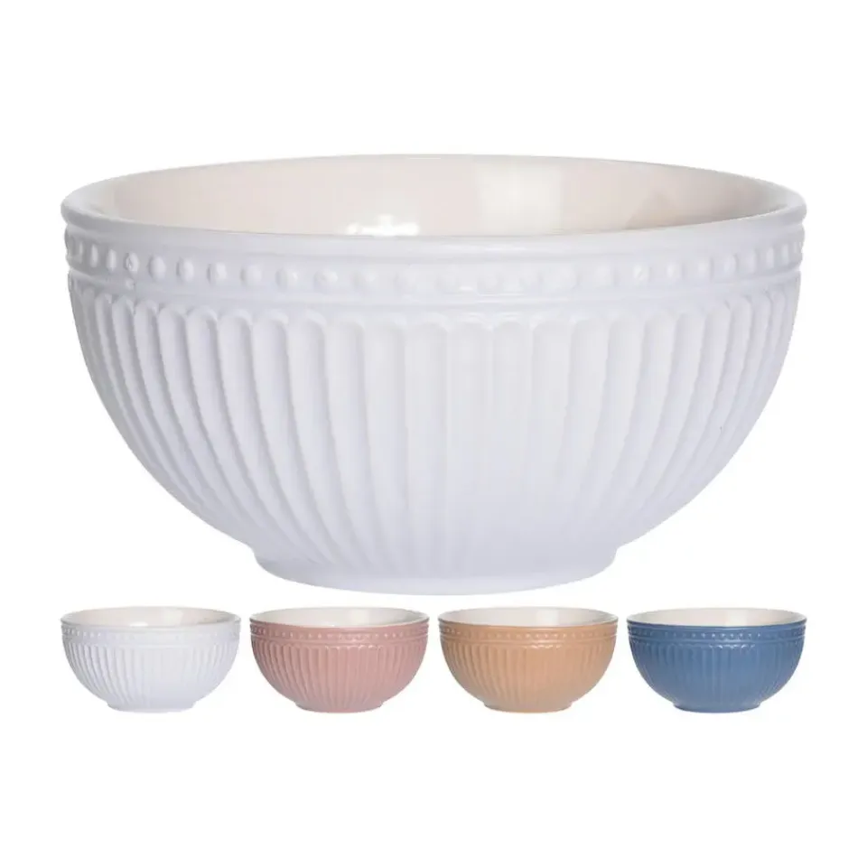 Excellent Houseware kommen/schaaltjes - D14 x H7 cm - ivoor wit