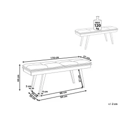 Beliani EXTON - Bankje - Donkere houtkleur - MDF