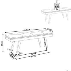 Beliani EXTON - Bankje - Donkere houtkleur - MDF