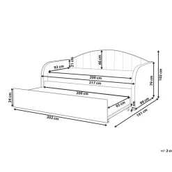 Beliani EYBURIE - Slaapbank - Perzik - 90 x 200 cm - Bouclé Outlet