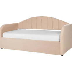 Beliani EYBURIE - Slaapbank - Perzik - 90 x 200 cm - Bouclé Outlet