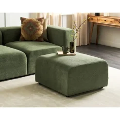 Beliani FALSTERBO - Ottomaan - Groen - Corduroy Online