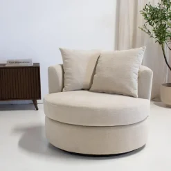 Giga Meubel Fauteuil Beige Stof - Zithoogte 45cm - Thony Luxe New