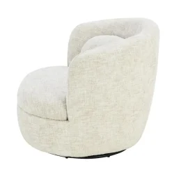 Livingfurn Fauteuil Crème Stof/Staal - Draaibaar - 85x84x76cm - Britt Outlet