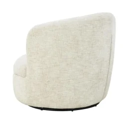 Livingfurn Fauteuil Crème Stof/Staal - Draaibaar - 85x84x76cm - Britt Outlet