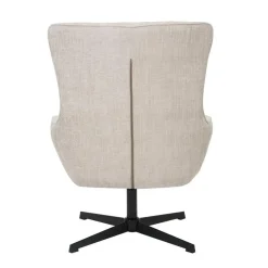 Livingfurn Fauteuil Stof Beige - Draaibaar - Zitdiepte 53cm - 53x53x99cm Discount