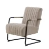 Giga Living Fauteuil Stof/Metaal Zandkleur - Incl. Armleuning - Trout - Set van 2 Outlet