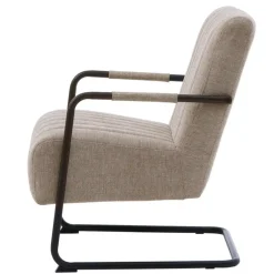 Giga Living Fauteuil Stof/Metaal Zandkleur - Incl. Armleuning - Trout - Set van 2 Outlet