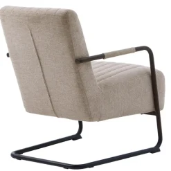 Giga Living Fauteuil Stof/Metaal Zandkleur - Incl. Armleuning - Trout - Set van 2 Outlet