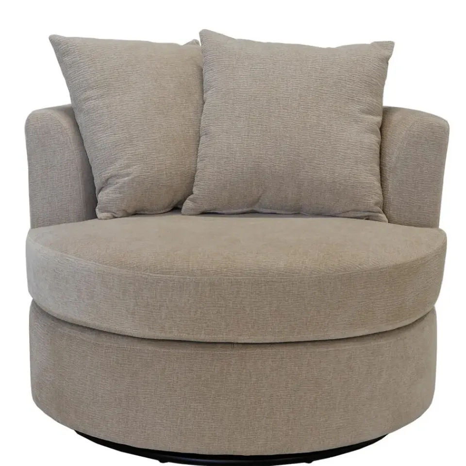 Giga Meubel Fauteuil Taupe Stof - Zithoogte 45cm - Thony Luxe Hot