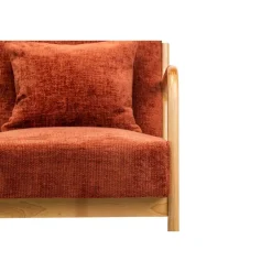 Nordlys Fauteuil van massief hout en terracotta stof Online
