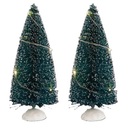 Feeric lights & Christmas Feeric Christmas Kerstdorp mini boompjes - 2x - 15 cm - verlicht Outlet