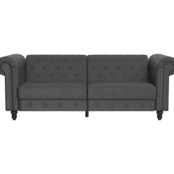 Dorel Home Felix - 3-zits slaapbank in grijze kunstleer Outlet