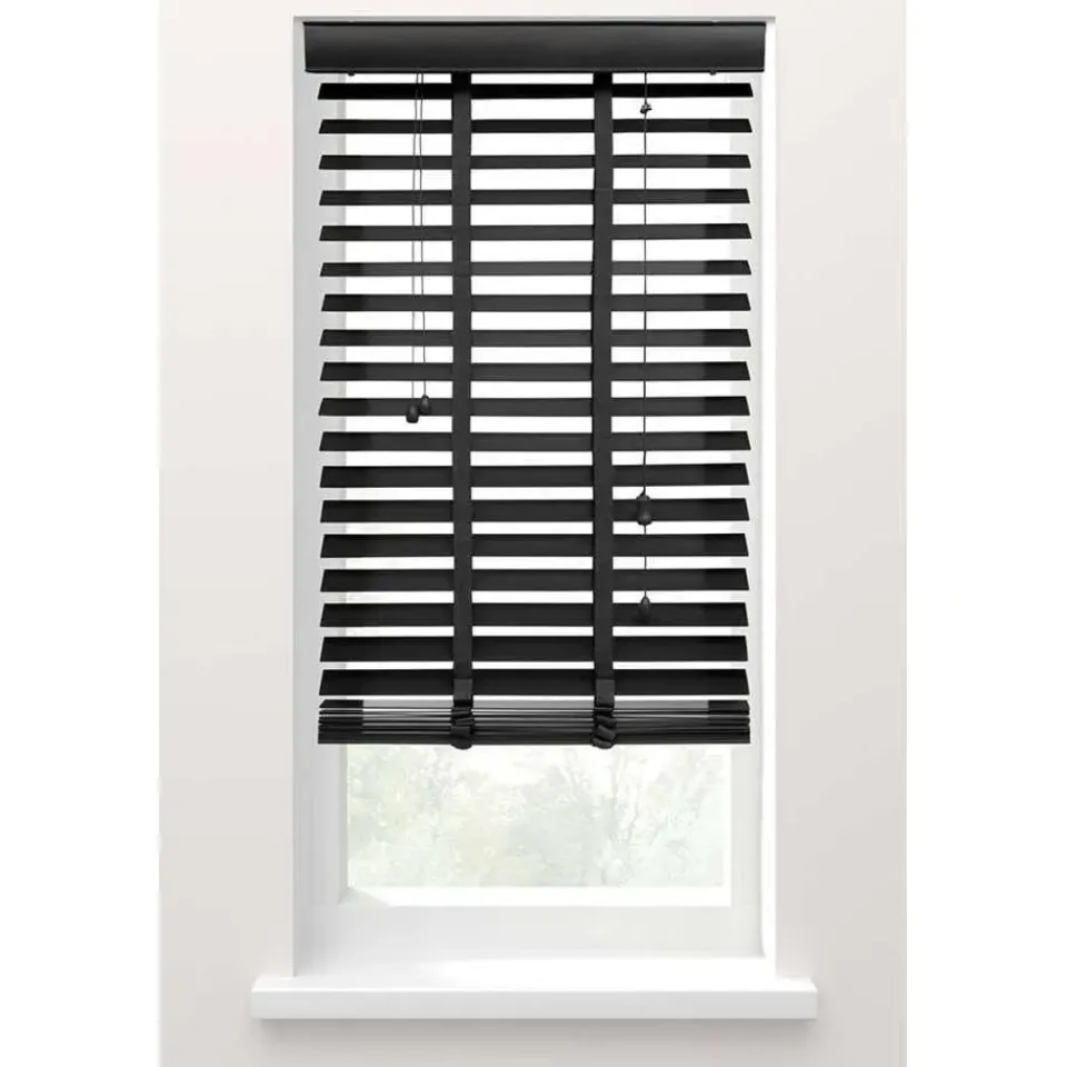 Fenstr jaloezie hout 50 mm zwart - 140x180 cm Outlet