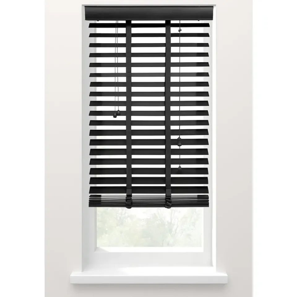 Fenstr jaloezie hout 50 mm zwart - 100x220 cm Online