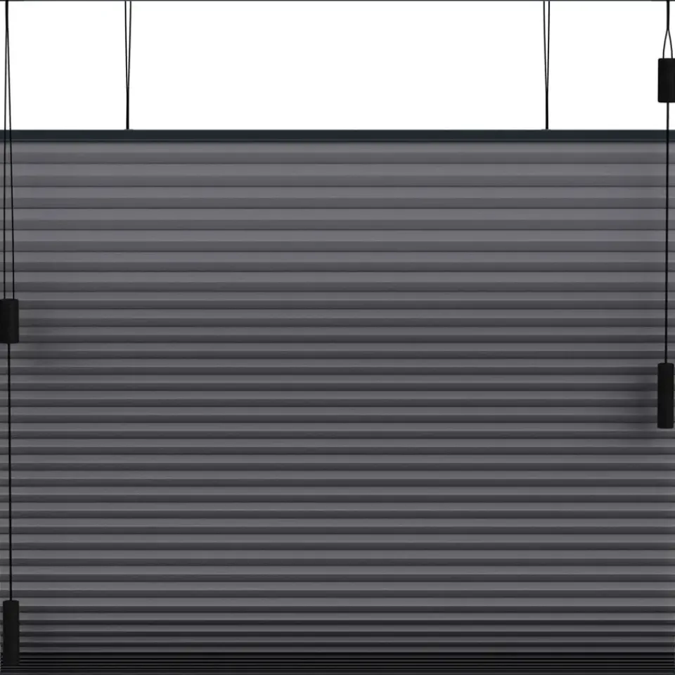 Fenstr plisségordijn Montreal dubbel 25mm verduisterend - antraciet (20714) New