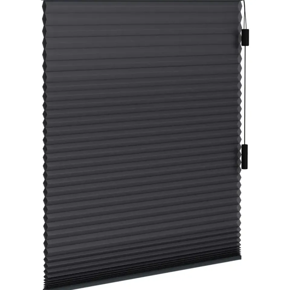 Fenstr plisségordijn Montreal dubbel 25mm verduisterend - antraciet (20714) New