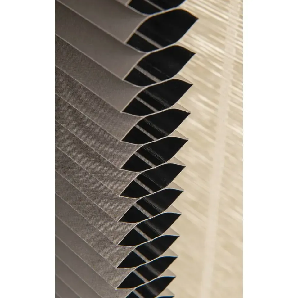 Fenstr plisségordijn Montreal dubbel 25mm verduisterend - taupe (30023) Clearance