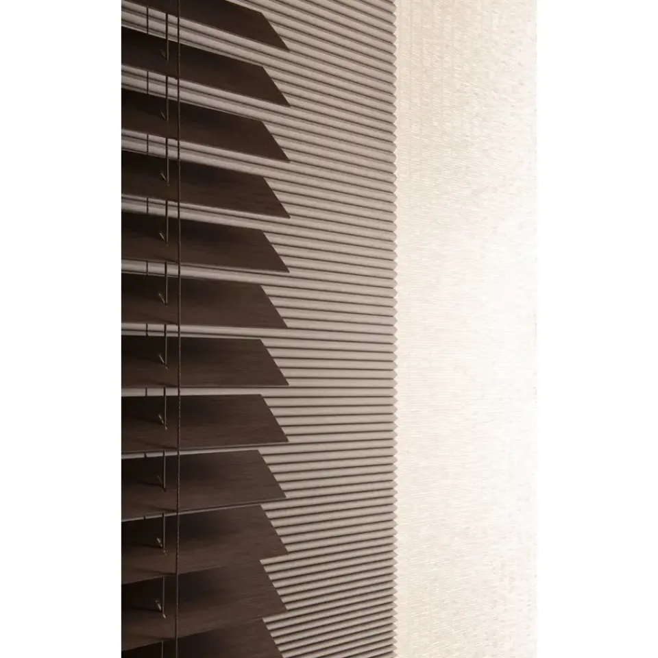 Fenstr plisségordijn Montreal dubbel 25mm verduisterend - taupe (30023) Clearance