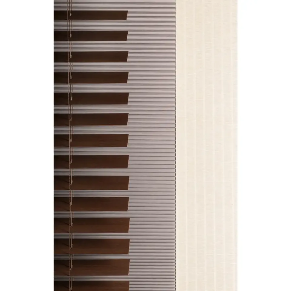 Fenstr plisségordijn Montreal dubbel 25mm verduisterend - taupe (30023) Clearance