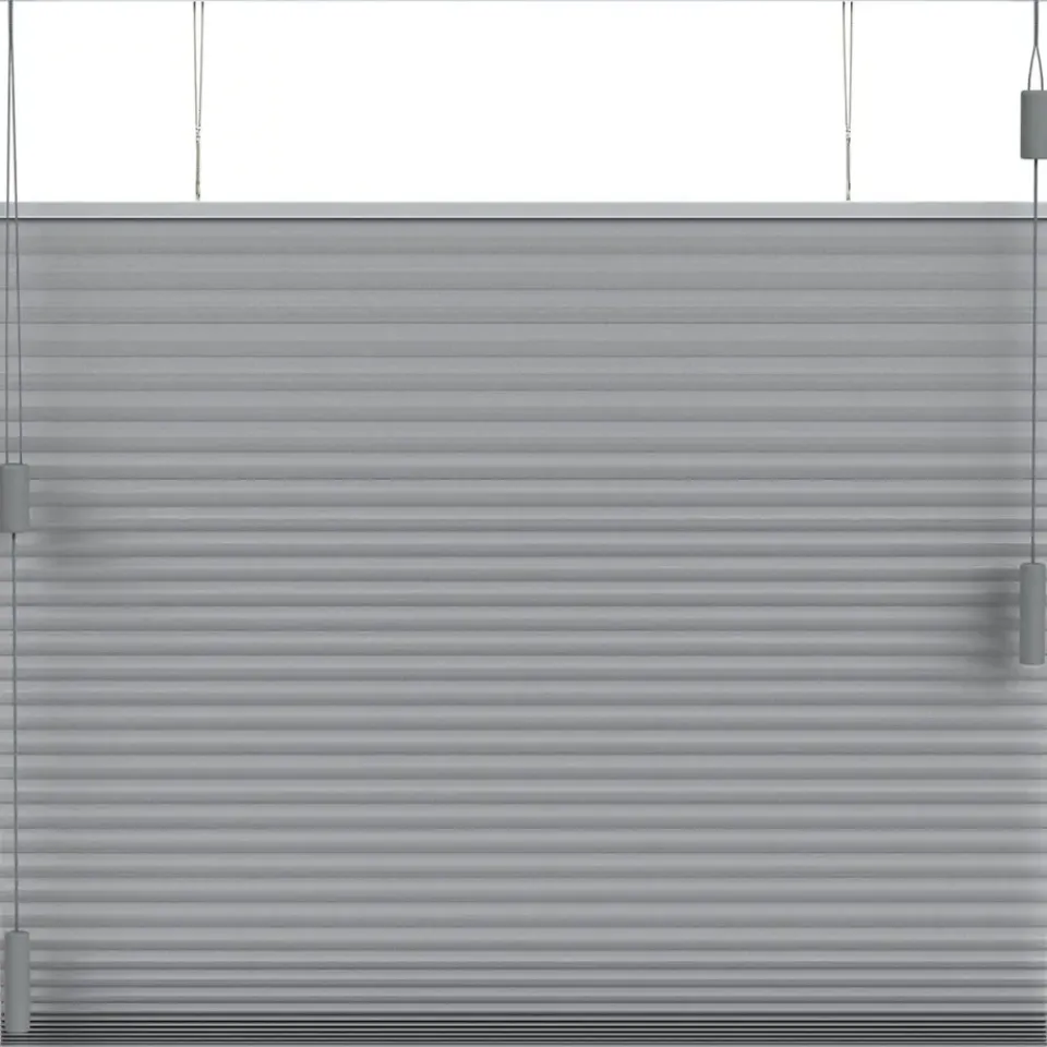 Fenstr plisségordijn Toronto dubbel 25mm lichtdoorlatend - donkergrijs (20514) New