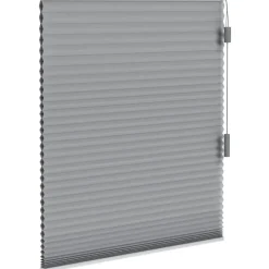 Fenstr plisségordijn Toronto dubbel 25mm lichtdoorlatend - donkergrijs (20514) New