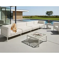 Leen Bakker FERRETTI - Tuinbank 4-zits - Lichtbeige - Synthetisch New