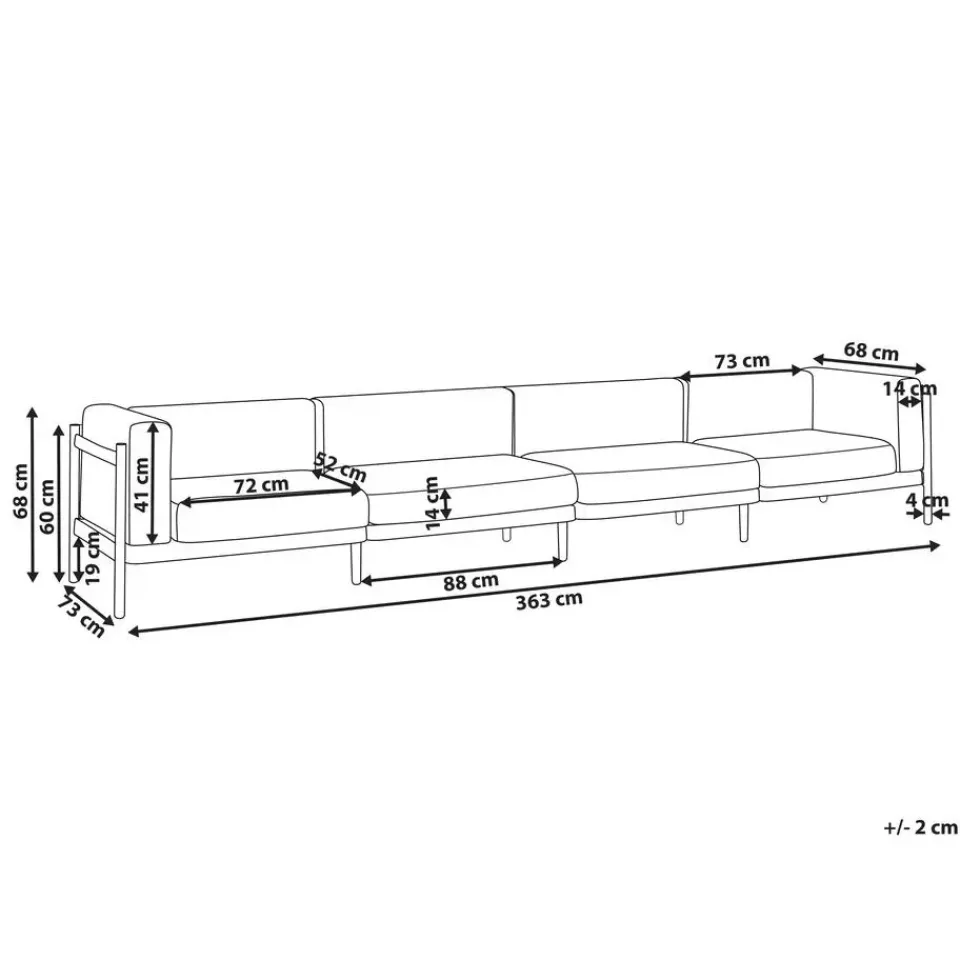 Leen Bakker FERRETTI - Tuinbank 4-zits - Lichtbeige - Synthetisch New