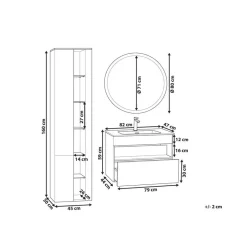 Beliani FIGUERES - Badkamermeubel - Grijs - MDF