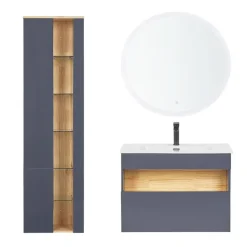 Beliani FIGUERES - Badkamermeubel - Grijs - MDF