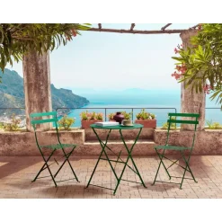 Beliani FIORI - Bistroset voor 2 - Donkergroen - Staal Sale